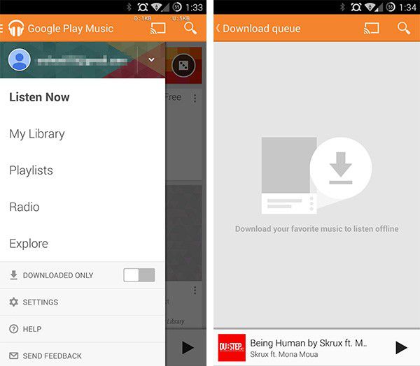 Le novità introdotte dall'aggiornamento dell'applicazione Google Play Music su dispositivi Android