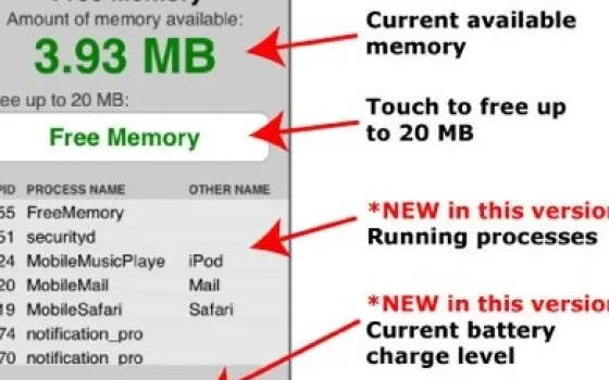 Free Memory: liberare la memoria dell'iPhone senza riavviare