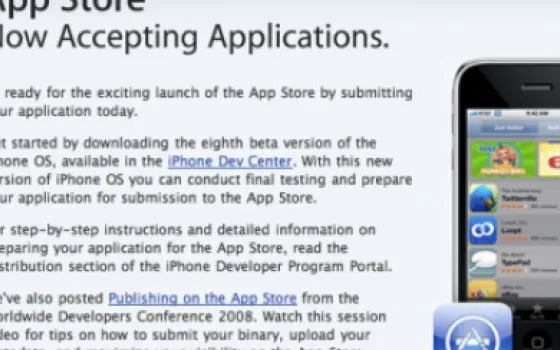 Agli sviluppatori iPhone SDK Beta 8 e iTunes 7.7