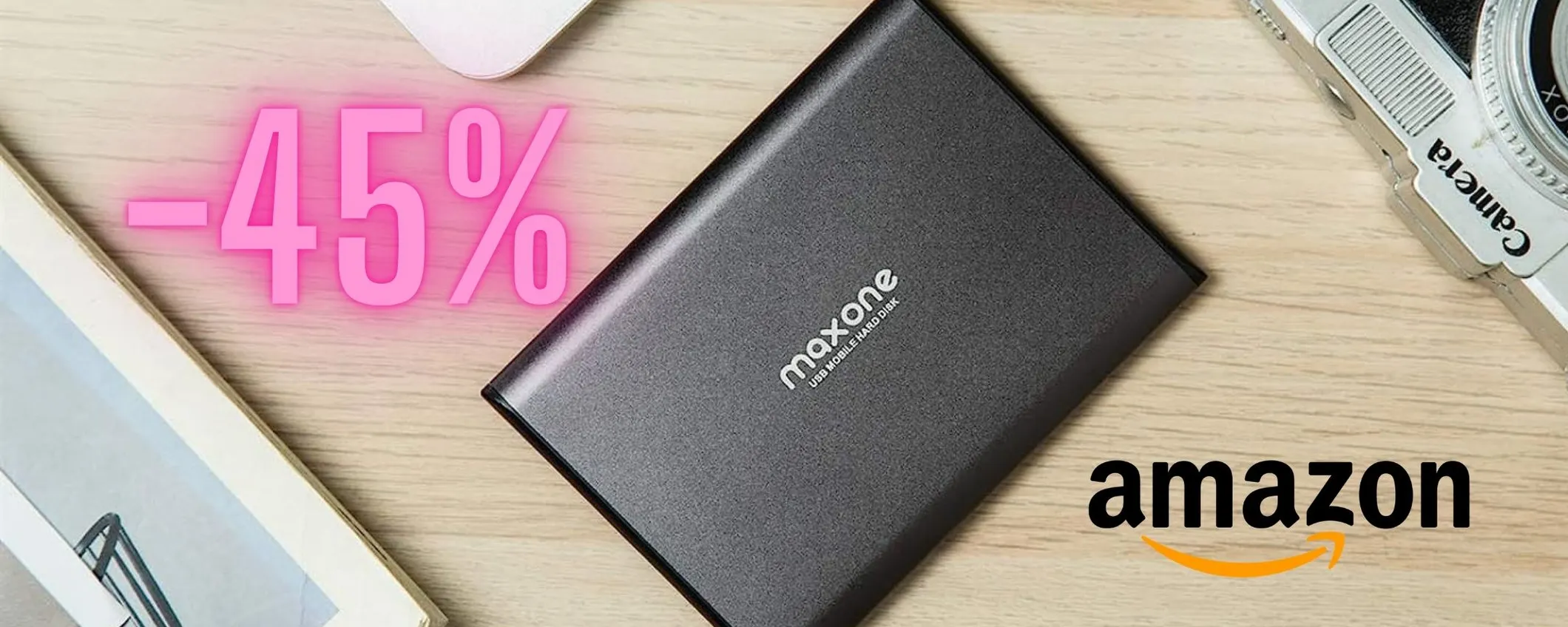 Hard disk esterno da 500GB a 27€ su Amazon: sconto pazzesco