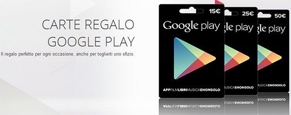 Le carte regalo di Google Play fanno il loro debutto ufficiale in Italia