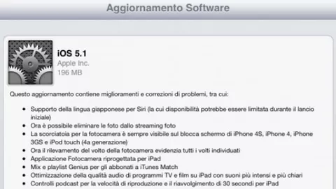 Apple rilascia iOS 5.1