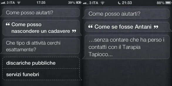 Scambio di battute con Siri