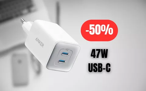 Caricabatterie USB-C da 47W a metà prezzo su Amazon: RISPARMIA IL 50%