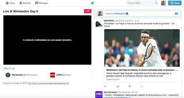 Twitter punta sullo sport: Wimbledon è in diretta