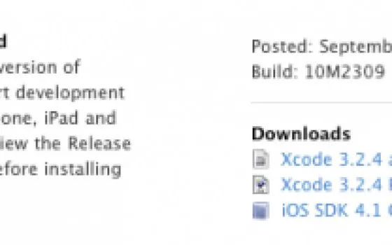 Apple invia iOS 4.1 Gold Master agli sviluppatori