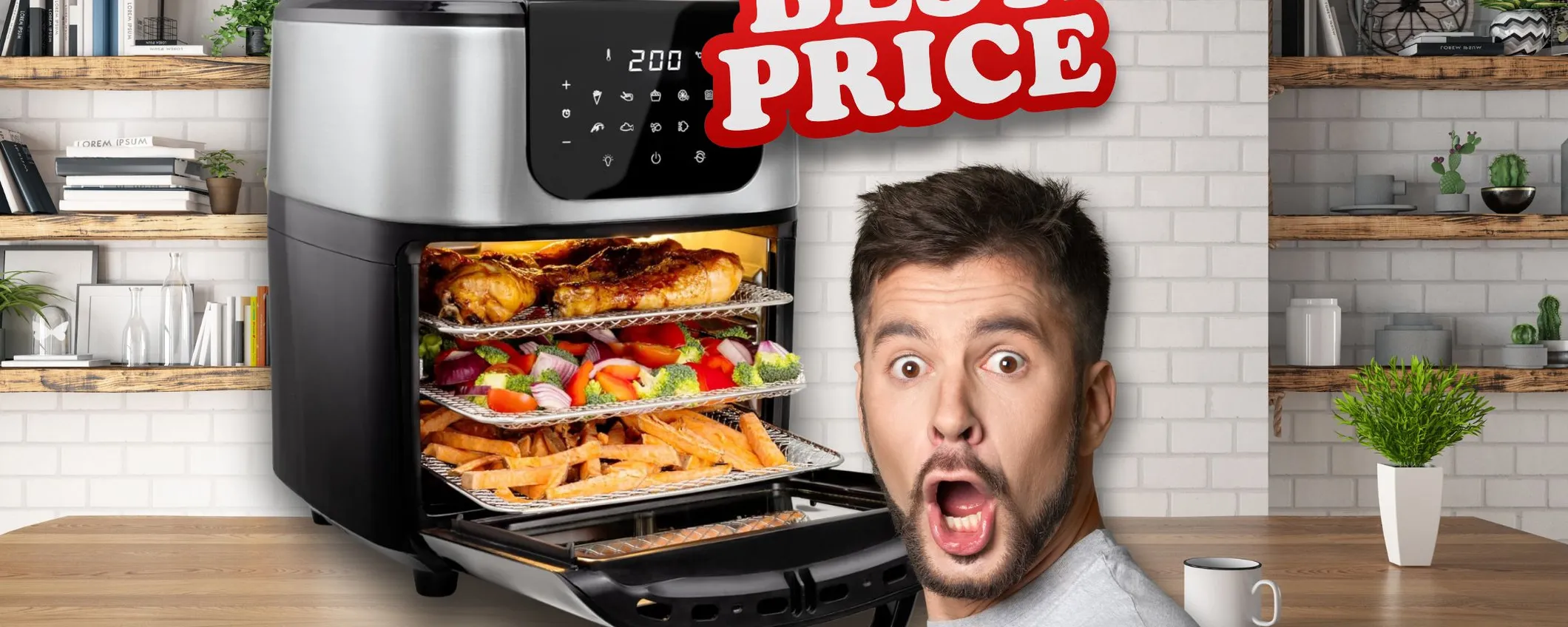 Friggitrice ad Aria XL completa di girapollo e cestello: PREZZO PROMO