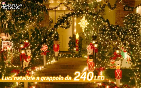 Catena di luci di Natale da 240 LED a 22€: applica subito il DOPPIO coupon di sconto