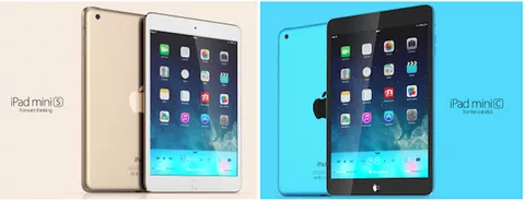 iPad mini di seconda generazione, concept dei colori Blu e Oro