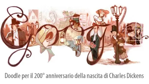 Charles Dickens, un doodle per i 200 anni