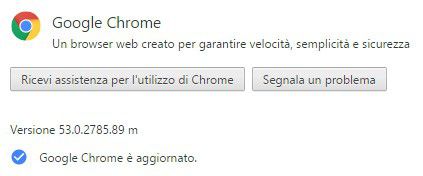 Il browser Chrome di Google è stato aggiornato alla versione 53