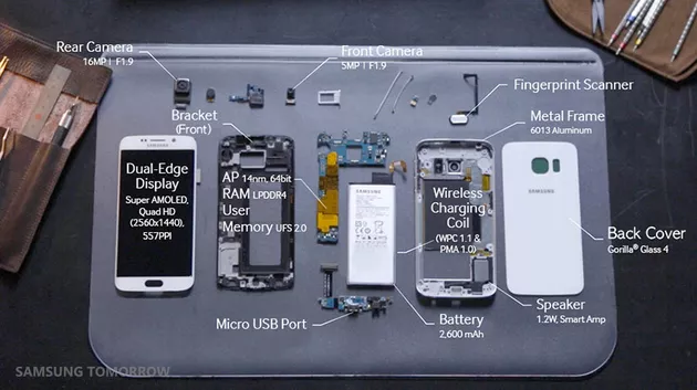 Samsung Galaxy S6 edge - componenti