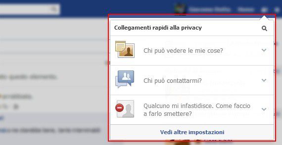 Impostazione della privacy su Facebook