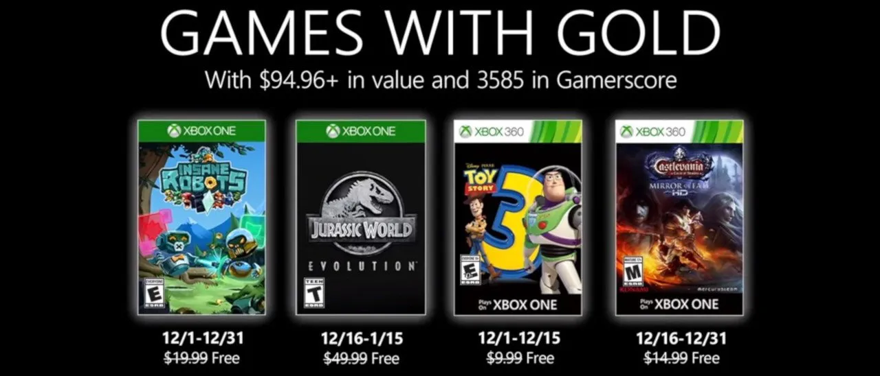 Microsoft svela i Games With Gold di dicembre 2019