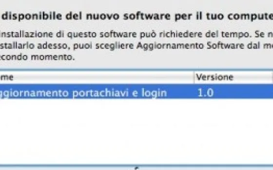 Aggiornamento portachiavi e login per Leopard