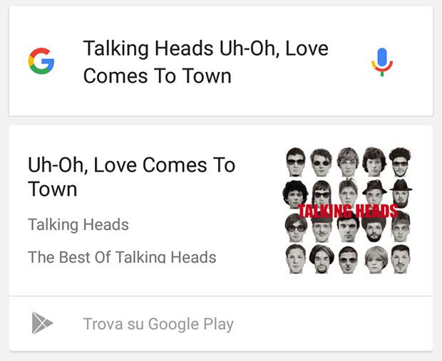 Anche la ricerca vocale dei dispositivi Android è in grado di riconoscere il brano musicale ascoltato