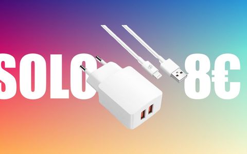 Caricatore iPhone (2 USB) più Cavo Lightning: 8€ con spedizioni