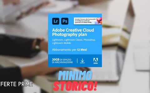 Adobe Creative Cloud Photography Plan per 1 anno al MINIMO STORICO (88,19€)