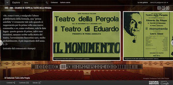 La mostra digitale permanente dedicata ad Eduardo De Filippo e al Teatro della Pergola su Google Street View