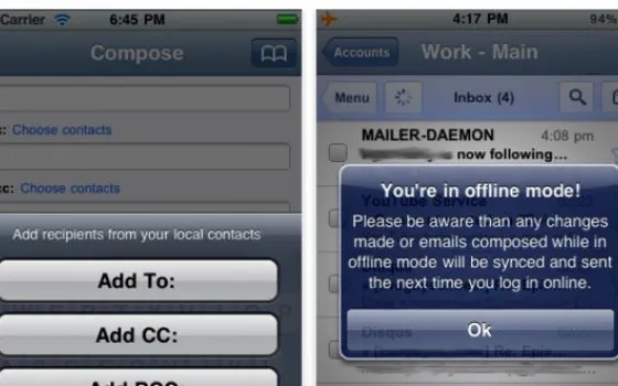 MailRoom, ancora un'interessante app iPhone per Gmail