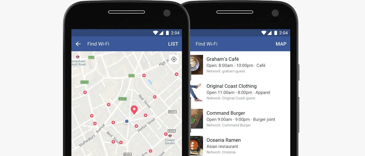 Il trova WiFi di Facebook disponibile per tutti