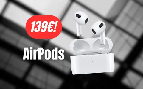 AirPods di terza generazione a 139€ su Amazon; OFFERTA CHOC