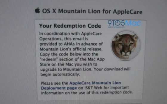 Apple distribuisce Mountain Lion allo staff dell'AppleCare