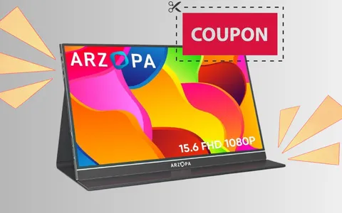 Lavora ovunque con il Monitor Portatile: con il coupon Amazon lo paghi pochissimo