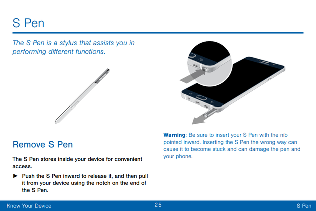 Avviso S Pen - Galaxy Note 5