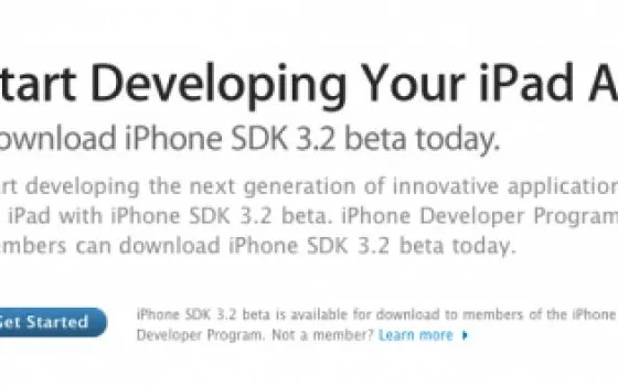 iPad: Apple rilascia agli sviluppatori l'SDK 3.2 beta
