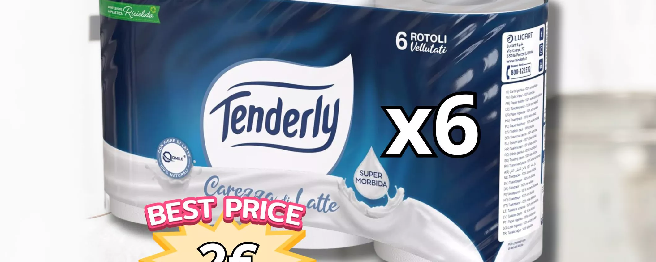 SERVE SEMPRE: Carta Igienica Tenderly da 6 a soli 2 euro su Amazon!