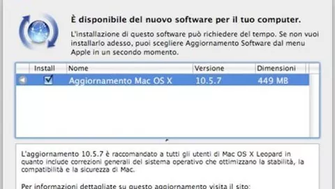 Rilasciato Mac OS X 10.5.7
