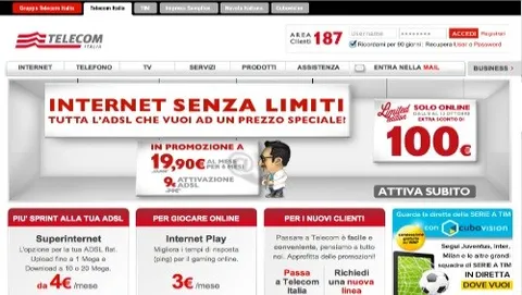 Telecom Italia: sconto extra di 100 euro per chi sceglierà Internet Senza Limiti