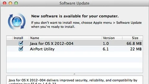 Aggiornamenti Java per OS X 10.6 e OS X 10.7