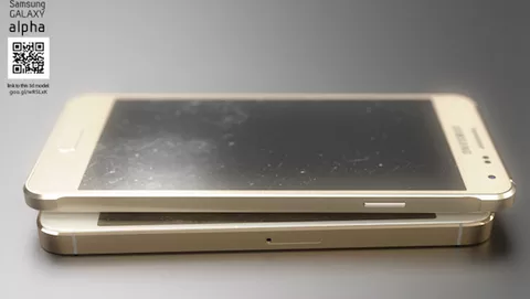 Samsung Galaxy Alpha, un rendering 3D lo mette a confronto con iPhone 6