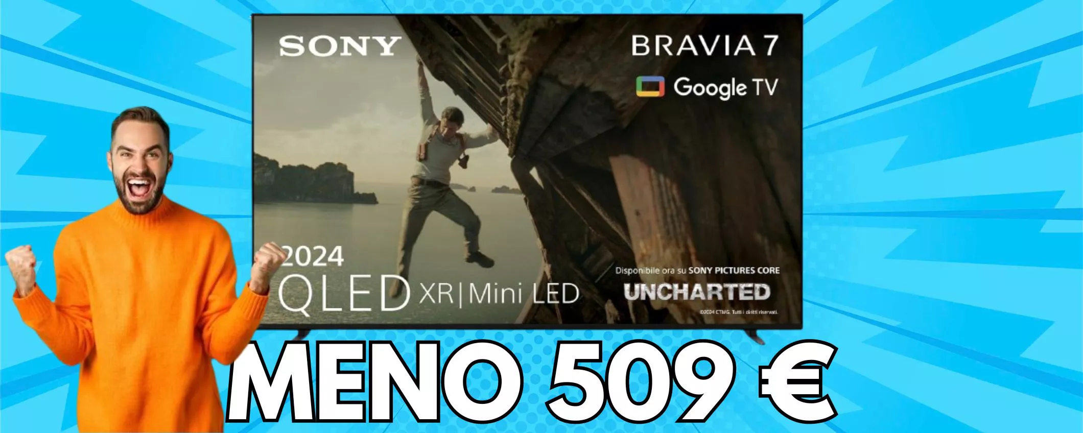 Sony BRAVIA 7 QLED, mini led ma MAXI SCONTO Amazon! Oltre 500 euro in meno!