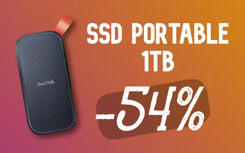 SSD portatile SanDisk 1TB subito nel carrello con lo SCONTO del 54%