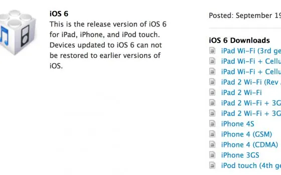 Apple pubblica iOS 6 per un inedito modello di iPhone 4