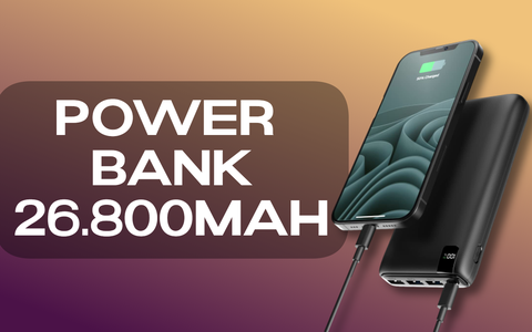 Power Bank 26.800mAh con display: Amazon rende più piacevole l'acquisto (-20%)