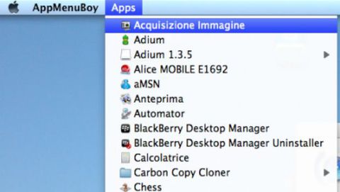 AppMenuBoy aggiunge la lista di applicazioni al dock e alla barra menù