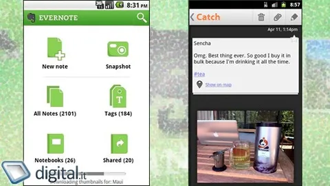 Prendere appunti con Android: Evernote e Catch Notes