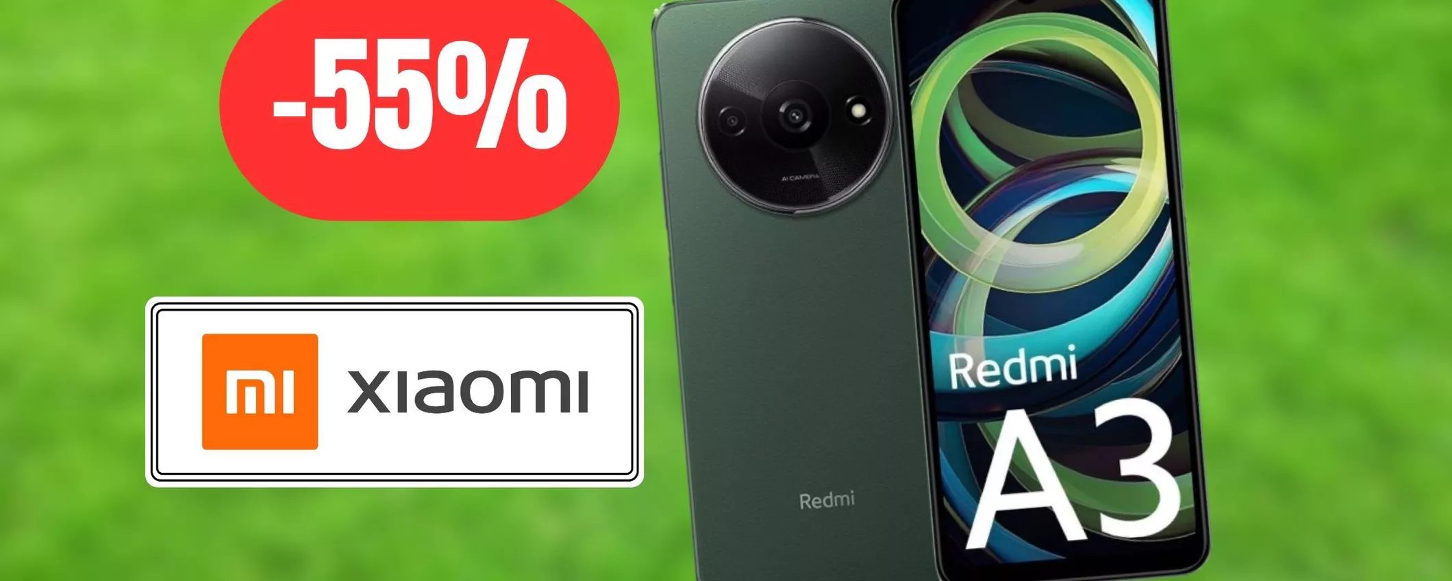 Xiaomi Redmi A3: clamoroso sconto del 55% e prezzo BASSISSIMO, super promozione eBay