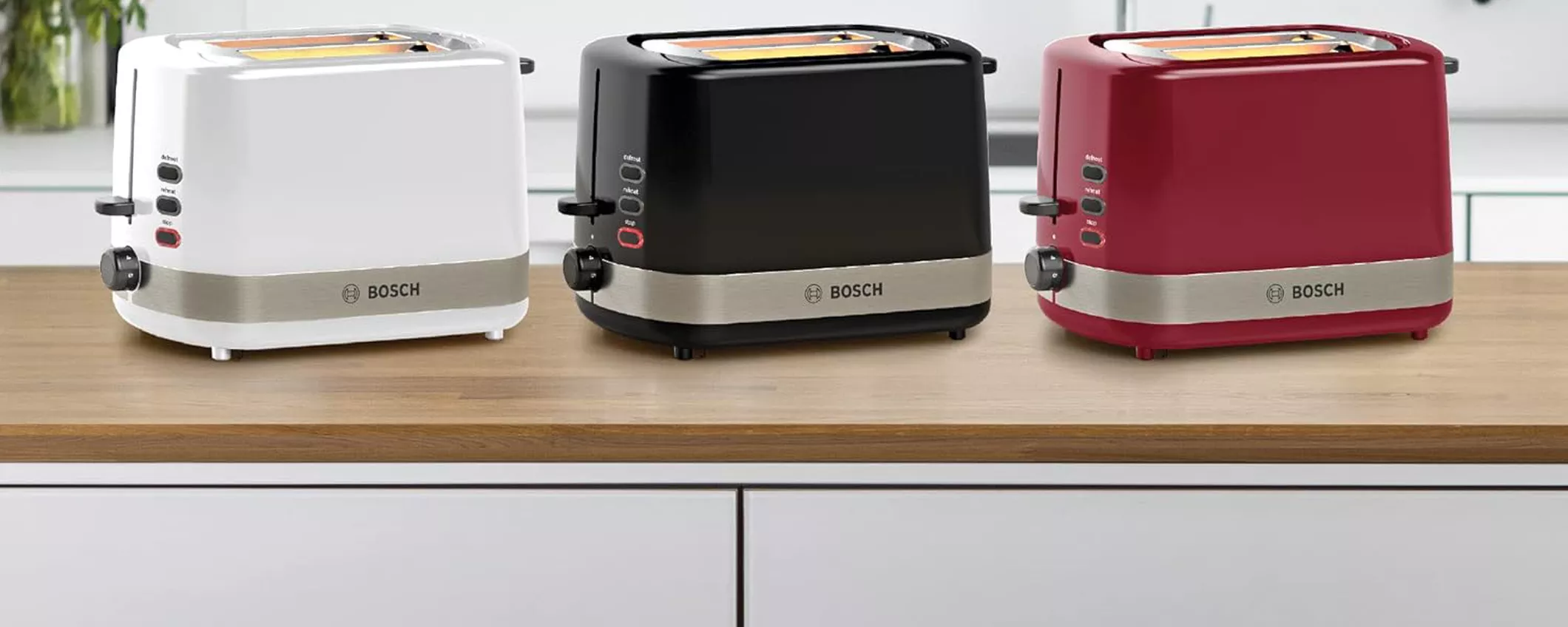 Bosch, il tostapane in acciaio inox/bianco per una colazione DELIZIOSA te lo regala Amazon (44€)