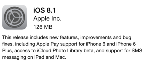 iOS 8.1 è stato pubblicato: arrivano Apple Pay e iCloud Photo Library