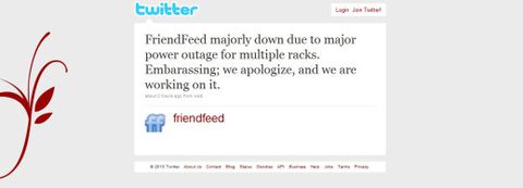 FriendFeed down per probabili problemi ai DNS, l'annuncio su Twitter
