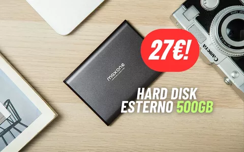 Con questo hard disk esterno avrai 500GB di storage portatili (-45%)