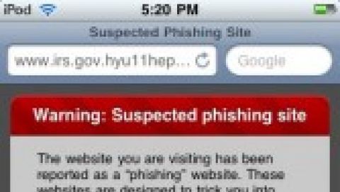 Impostare il filtro anti-phishing su iPhone 3.1