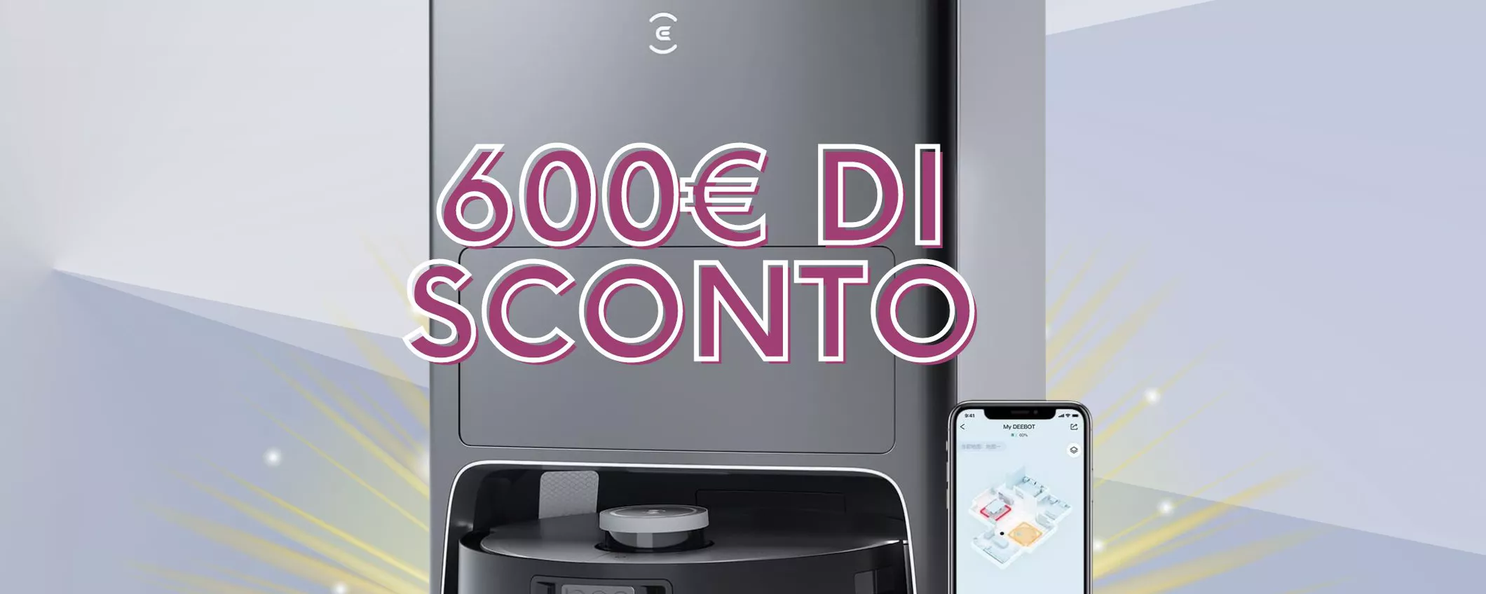 600€ DI SCONTO INCREDIBILE per Robot aspirapolvere e lavapavimenti ECOVACS