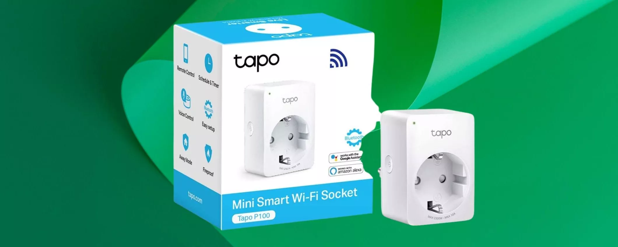 TP-Link Presa Wi-Fi Tapo P100, Smart Plug Compatibile con Alexa e Google