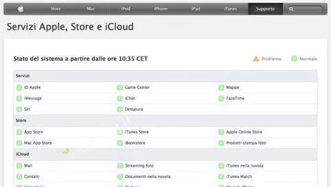 Apple: nuova pagina per controllare lo stato dei servizi online